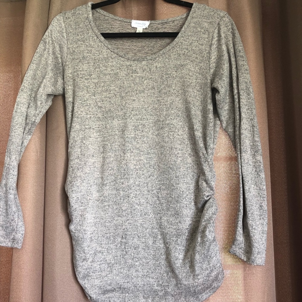 Beautiful Light Grey Maternity Fall Sweater.